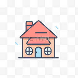 云上小房子图片_细线房子矢量图标符号设计