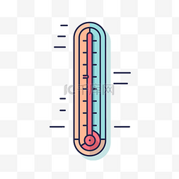 溫度計icon图片_温度计用蓝线和红线绘制 向量