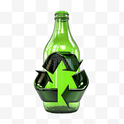 回收瓶的 3d 插图
