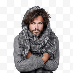 低溫图片_穿着冬衣的男人冻僵了