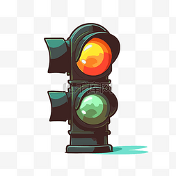交通灯与绿色红灯矢量图交通灯剪