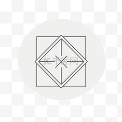 标志中几何符号的线条和方形线 