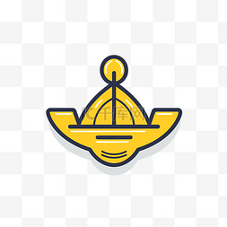 icon外图片_白色背景上的黄色外星飞船轮廓标