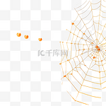 橙色场景中的白色蜘蛛网