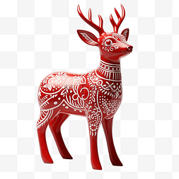 感恩红色丝带图片_红色圣诞驯鹿
