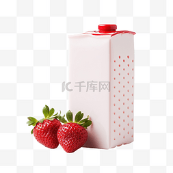 草莓盒子草莓图片_草莓牛奶纸盒png文件