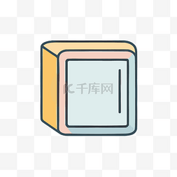 像素矩形图片_盒子形状的冰箱图标 向量