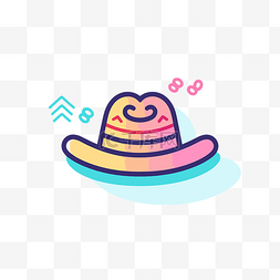 彩色符号图片_色彩缤纷的沙滩帽设计 向量