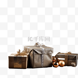 chaoliu雪花图片_用于在深色木桌上装饰圣诞礼品盒