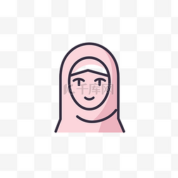 女性头巾图片_女性穆斯林妇女平面图标概念 向