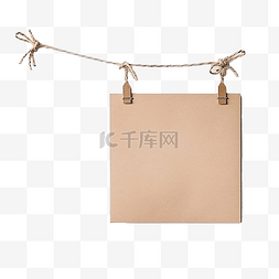 悬挂的夹子图片_复古纸挂在绳子上，用于模型相框