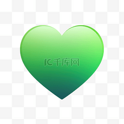 绿色的心形图片_绿色渐变心形渐变心形按钮