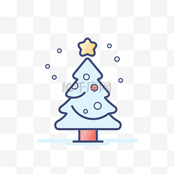 平面矢量风格的圣诞树图标