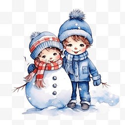 树雪景图片_圣诞快乐贺卡与孩子们玩雪