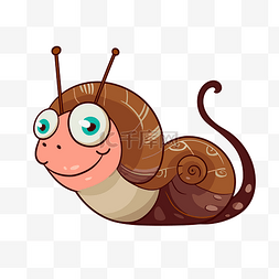 蜗牛剪贴画卡通蜗牛长着大眼睛隔