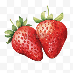 酸奶片图片_草莓水彩插图