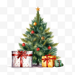 圣诞快乐松树袋和礼品设计