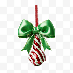 圣诞绿色拐杖糖与圣诞钟声