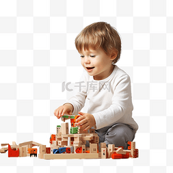 婴儿童玩具图片_小男孩在圣诞树附近的家里玩玩具