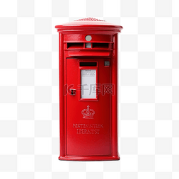 信箱的背景图片_孤立的红色邮政信箱