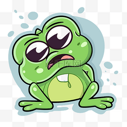 青蛙搞笑图片_悲伤的青蛙搞笑卡通版 向量