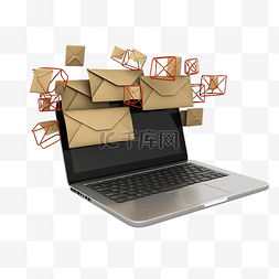 信收件箱图片_物流中的 3d 插图电子邮件