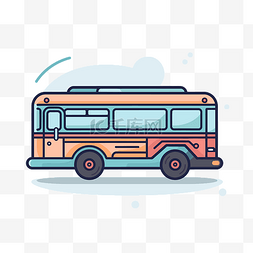 公共交通图标图片_线条风格的公共交通图标设计巴士