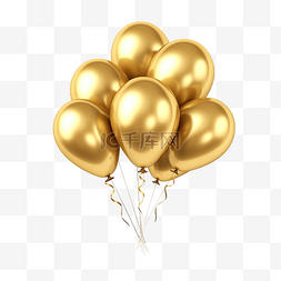 金色气球图片_3d 金色气球图