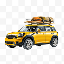 黄色的车图片_汽车黄色旅行紧凑型海滩png
