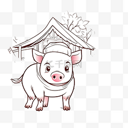 卡通大猪图片_用可爱的猪复制图片儿童游戏和着