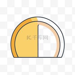 上半圆半圆图片_一个黄色圆圈的图标和一个白色图