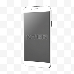 白色智能手机的 3d 插图