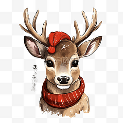 可爱的圣诞鹿的脸所有元素都是孤