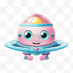 可爱的 ufo 乘坐宇宙飞船