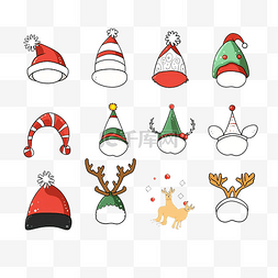 驯鹿精灵图片_圣诞帽子和头带套装圣诞老人帽子