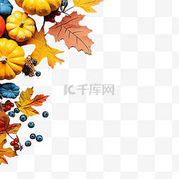 壁布质感背景图片_秋季构图在蓝色背景上留下浆果南