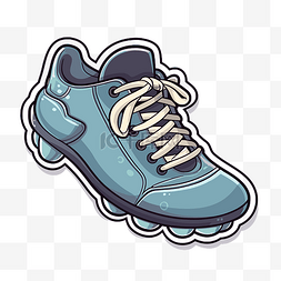 鞋漫画图片_蓝色运动鞋的漫画贴纸 向量