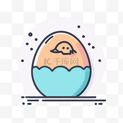 小鸟彩色图片_画一个鸡蛋，里面有一只小鸟 向