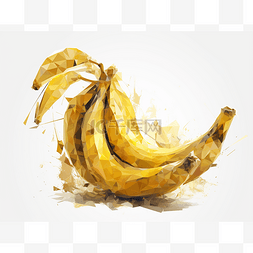 抽象香蕉画在黄色纹理矢量插图与