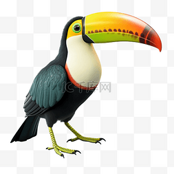 南美洲人图片_3d 巨嘴鸟鸟孤立