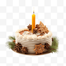 吃馅饼图片_蜡烛形状的圣诞蜂蜜蛋糕 圣诞气