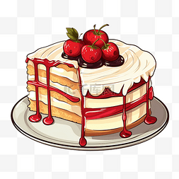 幸福元素图片_美味的蛋糕插畫