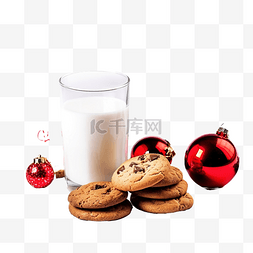 圣诞树下圣诞老人的牛奶和饼干复