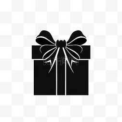 圣诞轮廓图片_带蝴蝶结的礼物插画礼物剪影圣诞