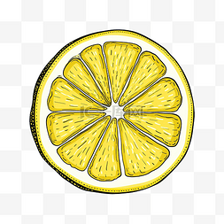 水果线性图标图片_半柠檬线性涂鸦