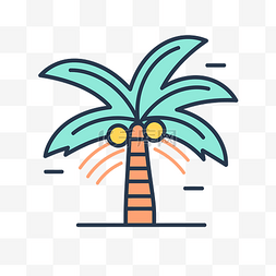 热带地区图片_显示棕榈树或热带地区线图标 向