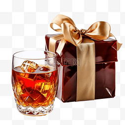 玻璃杯和茶图片_一杯圣诞酒精饮料熟料和包装好的