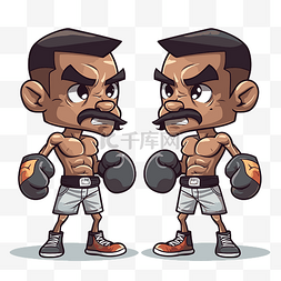 拳擊手图片_拳击手剪贴画两个卡通卡通拳击手