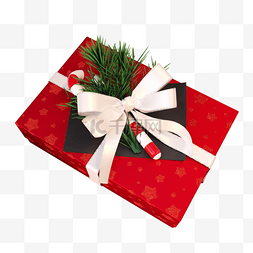 红色节日礼物盒图片_圣诞饰品3d渲染礼盒