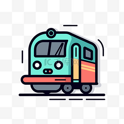 火车和汽车图标说明 向量